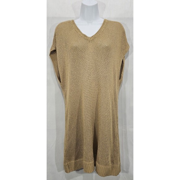 NEW Ralph Lauren Tunic Sweater Khaki Open Knit Dolman Sleeve Womens 2X Coastal - Picture 1 of 12